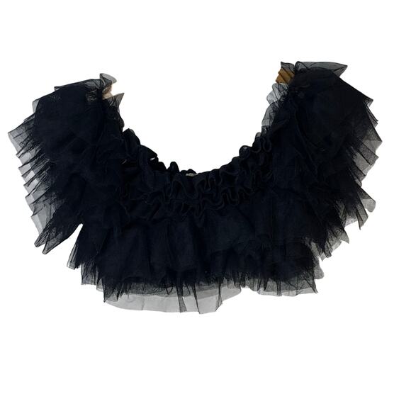 Intimately Free People Black Tulle Ruffled Birthday Cake Cropped Cami Top Size S - Picture 3 of 7